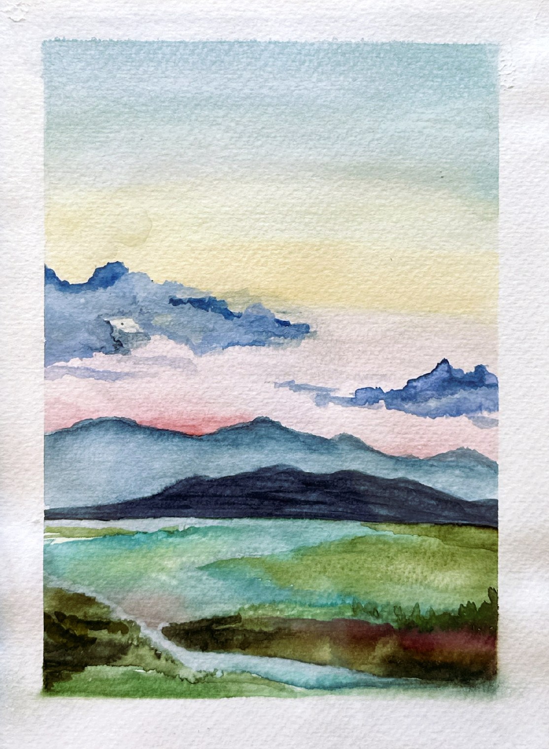 Hills - Watercolor by Maja A. Moger