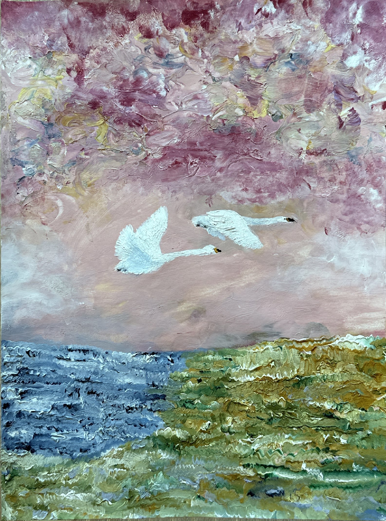 Twin Wings #2 - Watercolor by Maja A. Moger